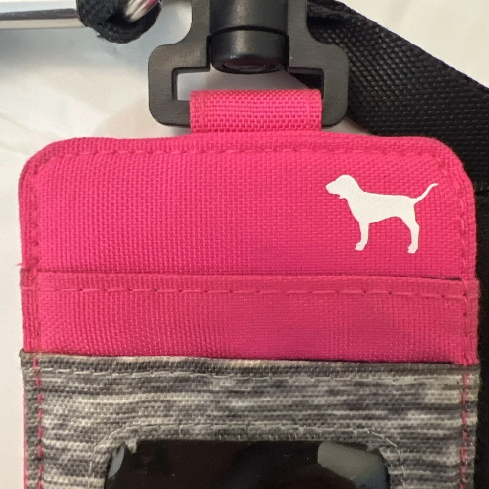 Pink VS Wallet Student ID Key Chain Case Badge Holder Lanyard‎ Dog Logo HTF Rare